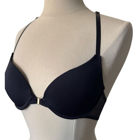 Vince‎ Camuto Front Closure Underwire Bra 34B Navy Blue - Picture 1 of 7